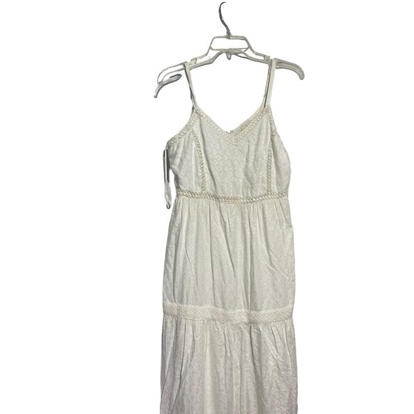 Joie Women's Maxi Sundress Tiered Hem Long Boho Crochet Lace White Size Small - Picture 3 of 6